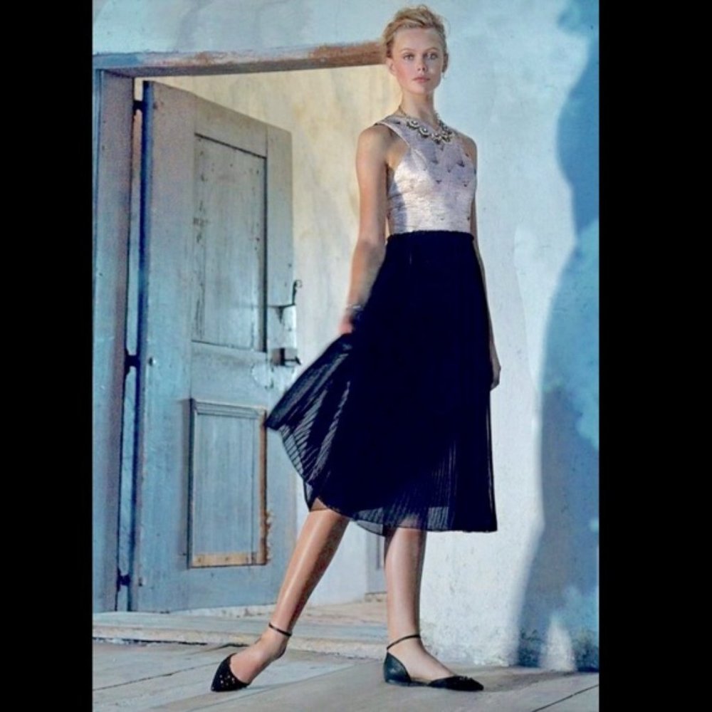 Anthropologie Nomad by Morgan Carper Isobel Dress Pleated Brocade Size 2